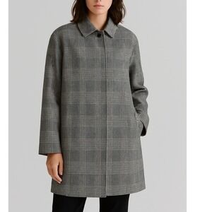 ASOS Trendy Women's Oversized Plaid  Longline Trench Jacket Coat M Dark Academia